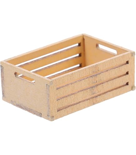 Dollhouse Miniature Wooden Fruit Crate - 1:12 Scale By International Miniatures, 1/2 X 1 1/4 X 1 9/16 Inches