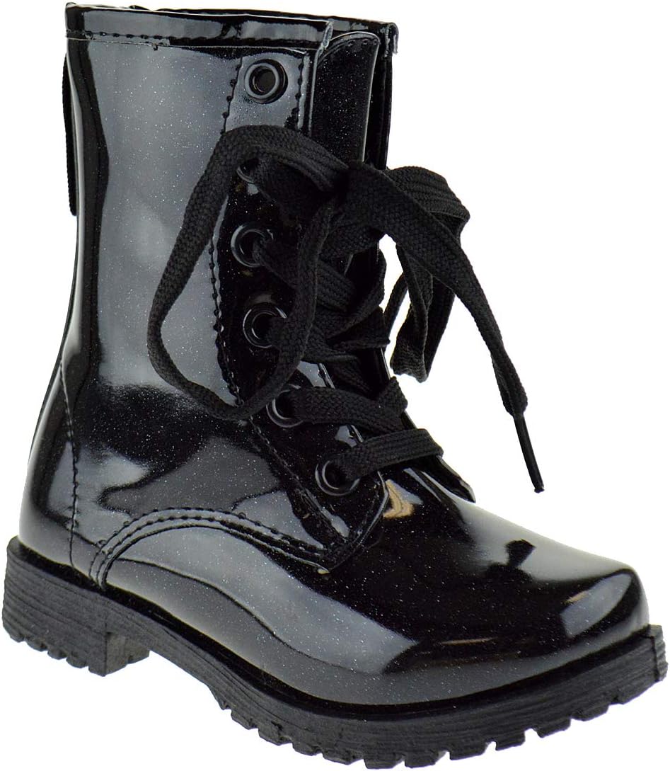 Ositos BCT 14K Little Girls Glitter Military Lace Up Combat Boots
