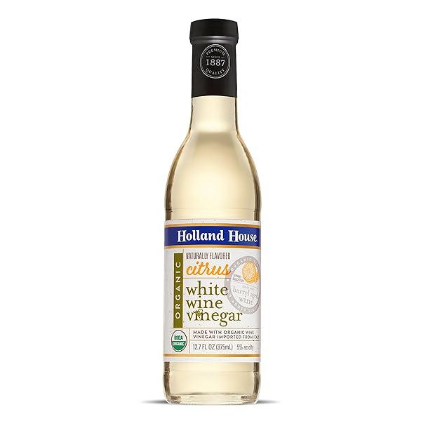 HOLLAND HOUSE ORGANICS CITRUS FLAVORED WHITE WINE VINEGAR, 12.7 OUNCE
