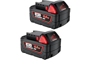 Sunmokite Replacement for Milwaukee M-18 Battery:2 Pack 18V 8.0Ah Lithium Batteries Compatible with Milwaukee Battery 48-11-1862 48-11-1860 48-11-1828 48-11-1815 48-11-1822 Cordless Power Tools