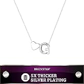 brenstof US Heart Initial Necklace for Women - 18K-Gold-Plated Letter A Pendant Necklace Dainty Heart Necklaces Tiny Initial Necklaces Birthday Gifts for Women Jewelry