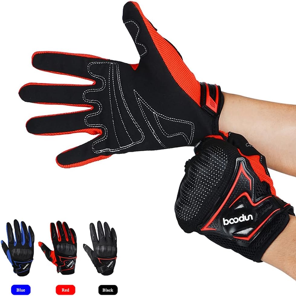 BOODUN Motorcycle Riding Gloves for Men and Women, Breathable Motorbike Gloves Knuckle Protection, for Climbing, Road Racing, Motocross etc: Sports & Outdoors