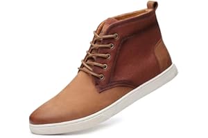Arkbird Casual Sneaker Shoes, Lace-up Leather Chukka Boots for Men
