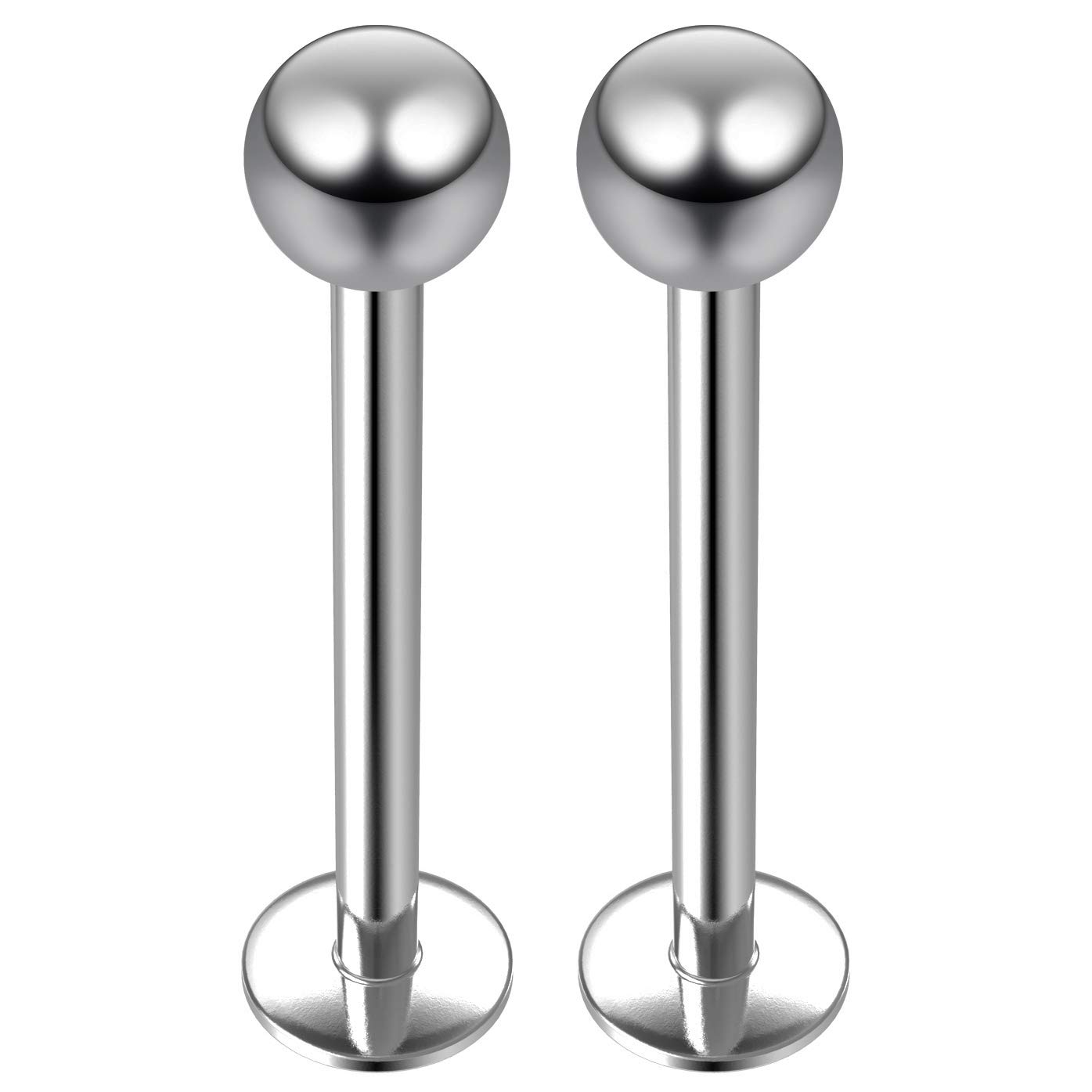 2pc 1.2mm 16g Titanium Labret Bar Studs 16 Gauge 1/2 12mm Monroe Earrings Medusa Piercing Jewellery 3mm Ball