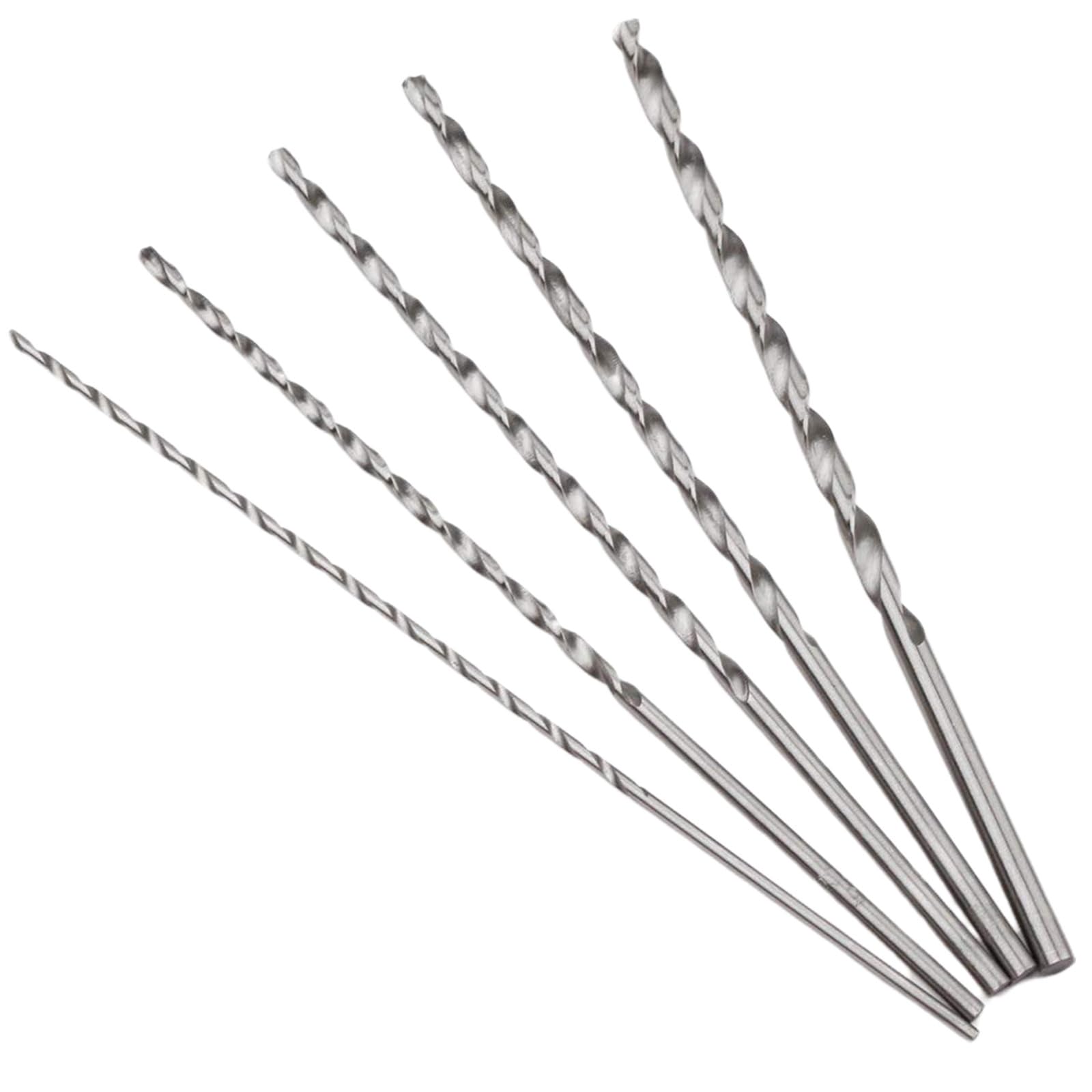 5 PCS Extra Long Twist Drill Bits, 150mm High-Speed Steel, 2-5MM Sizes, for Wood & Metal Drilling