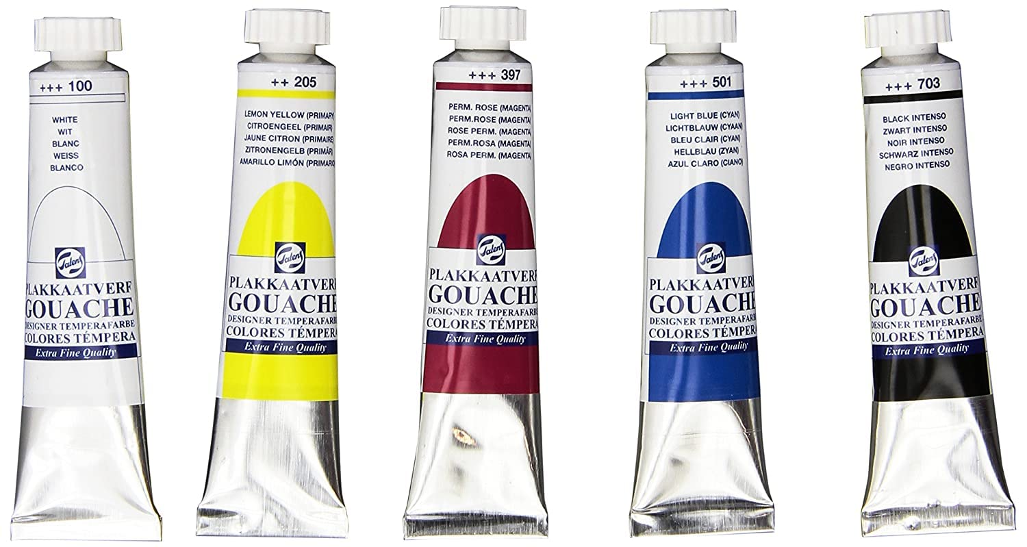 Talens DESIGNERS GOUACHE 5 Colours Set for Painting on Card 20 ml,multi-coloured,100515127