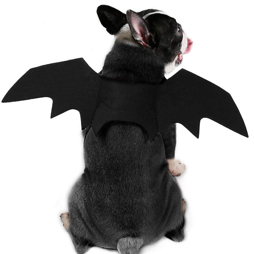 NA Cat Bat Wings Pet Halloween Costume (Black, Size 16.5 inches, Felt Material, Bat Wings for Cats & Dogs, Halloween & Christmas)