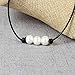Aphaca Pearl Leather Choker Necklace for Women Handmade Simple Tiny Dainty Pearl Pendant Girl Choker Jewelry Gift (Pearl Set 14'')