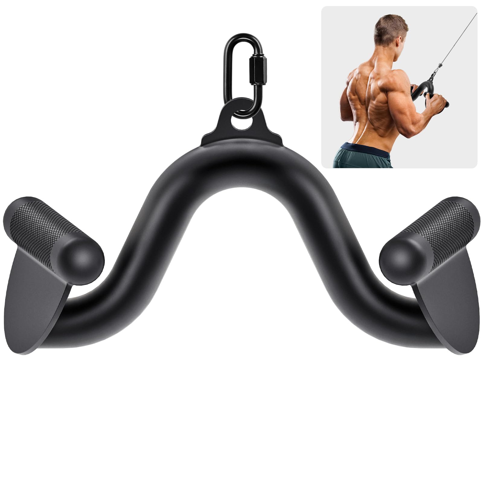 Kipika LAT Pull Down Bars Cable Machine Attachment, Rowing T-bar V-bar Set, Back Strength Training Handle Grips for Cable Machine Rowing Machine, 12" 20" 24" 28" 32" Five Sizes