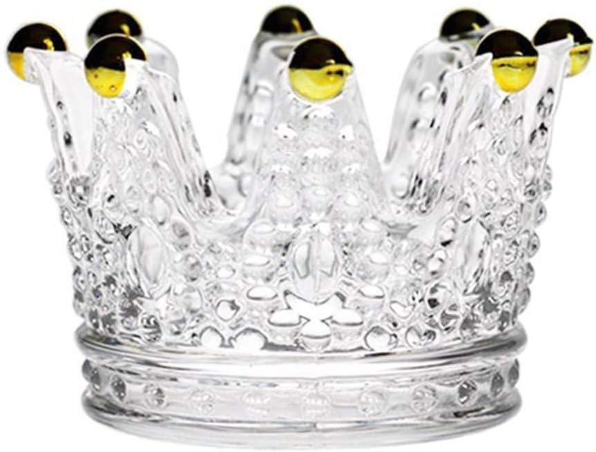 WJUKC Crystal Glass Candle Holder Crown Ashtray Family car Candle Holder Holiday Decorations Ornaments