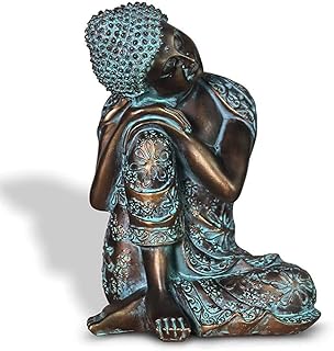 QMZDXH Sitzende Buddha Statue, Meditierend Ornamente Thailändischen Stil Feng Shui Skulptur Dekoration für Zuhause Geschenk Deko Bad