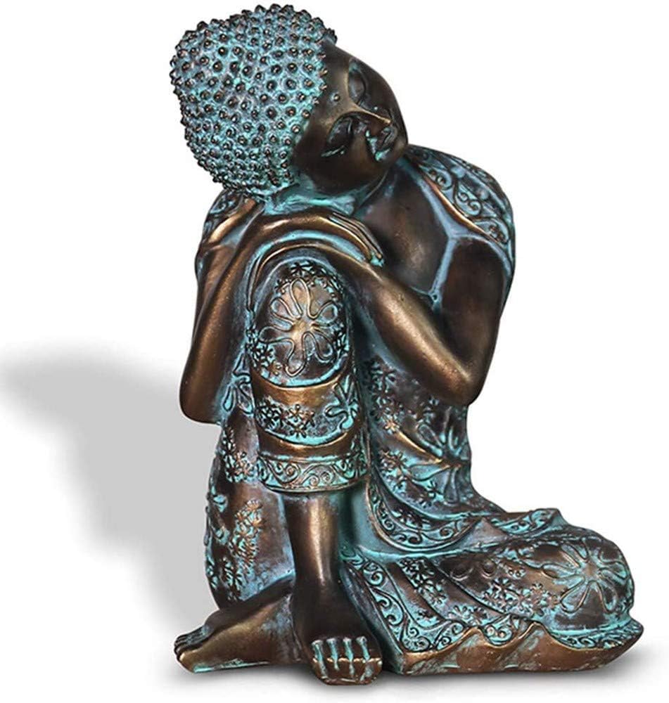 QMZDXH Sitzende Buddha Statue, Meditierend Ornamente Thailändischen Stil Feng Shui Skulptur Dekoration für Zuhause Geschenk Deko Bad