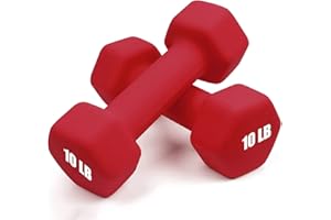 Portzon Weights Dumbbells 10 Colors Options Compatible with Set of 2 Neoprene Dumbbells Set,1-15 LB, Anti-Slip, Anti-roll, Hex Shape for Shoulder,Neck, and Hand Training for Seniors