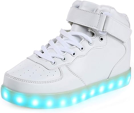 white high top light up shoes