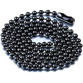IFUAQZ Titanium Stainless Steel Bead Chain Necklace for Men Women Small Beads Ball Link Chains 18 to 36 Inches