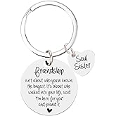Teeglow Best Friend Birthday Sister Bestie Gifts for Women Friendship Keychain BFF Bestie Soul Sister Christmas Gifts
