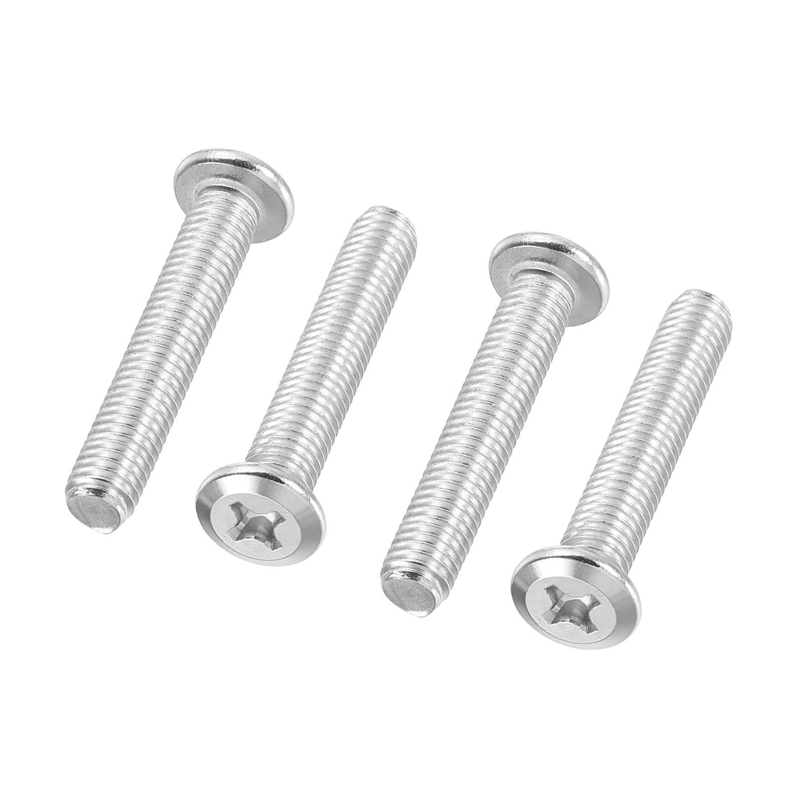 PATIKIL Flat Round Head Phillips Screws, 4 Pack M8-1.25 x 45mm Binding Screws 304 Stainless Steel 18-8 Full Thread, Phillips Drive Machine Screw Furniture Screw Connector Bolts