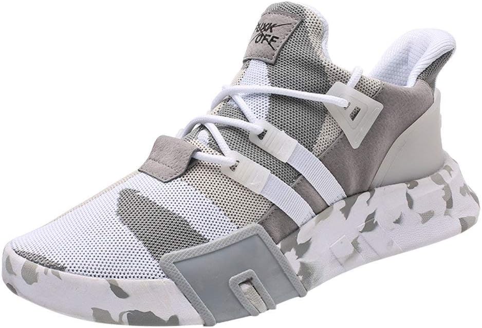 Men Boys Casual Sneakers Sports Running Breathable Flat Camouflage Lace-up Mesh Athletic for Gym Fitness Absorption Outdoor Walking Shoes