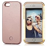 iPhone 6 Plus Case, Elftear LED Light Up Luminous Selfie Cell Phone Case Illuminated Back Cover for Apple iPhone 6S Plus iPhone 6 Plus (Gold)