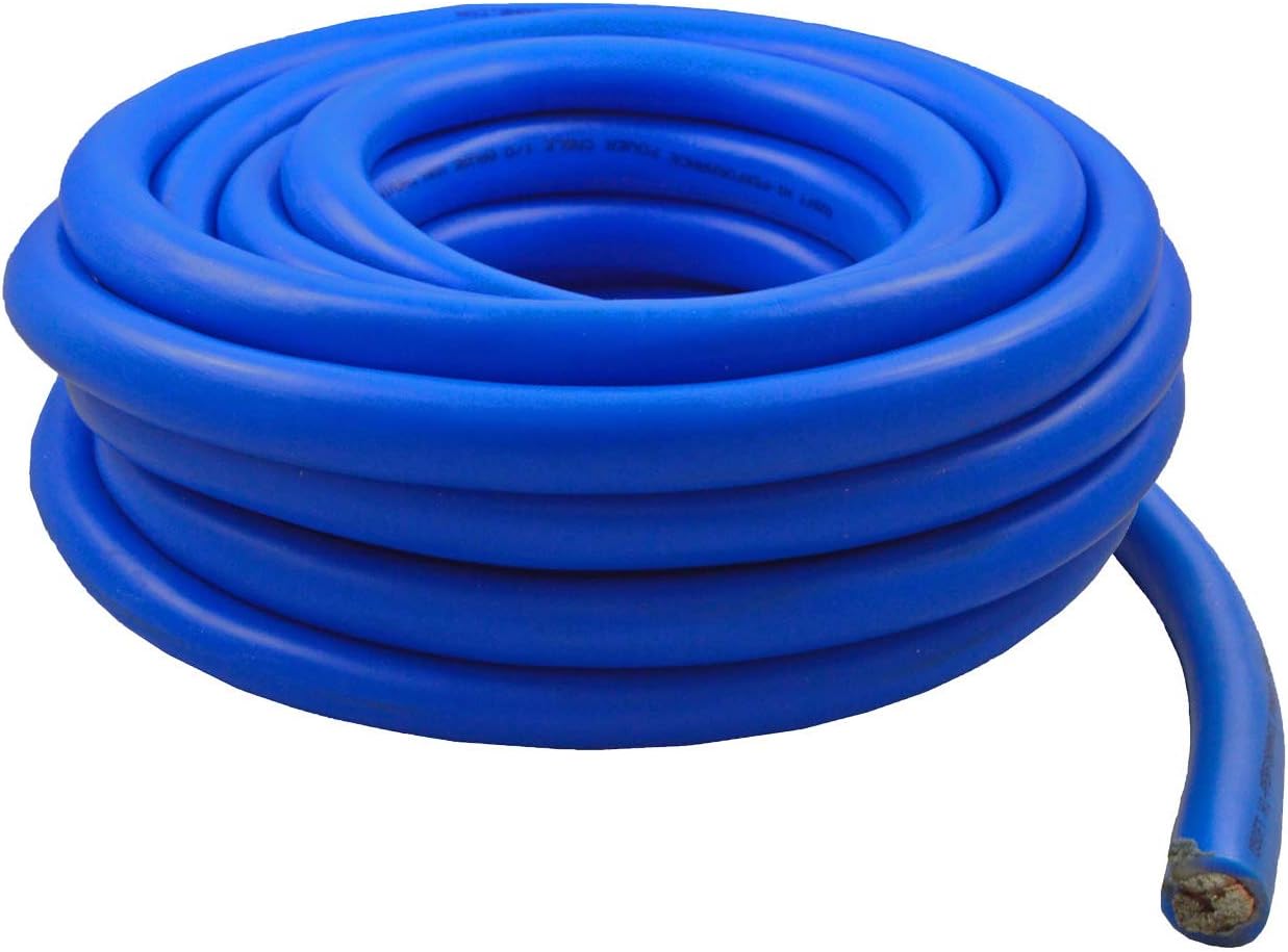 0 Gauge 25 Feet Wire 1/0 AWG High Performance Flexible Amp Power Ground Cable (Blue)