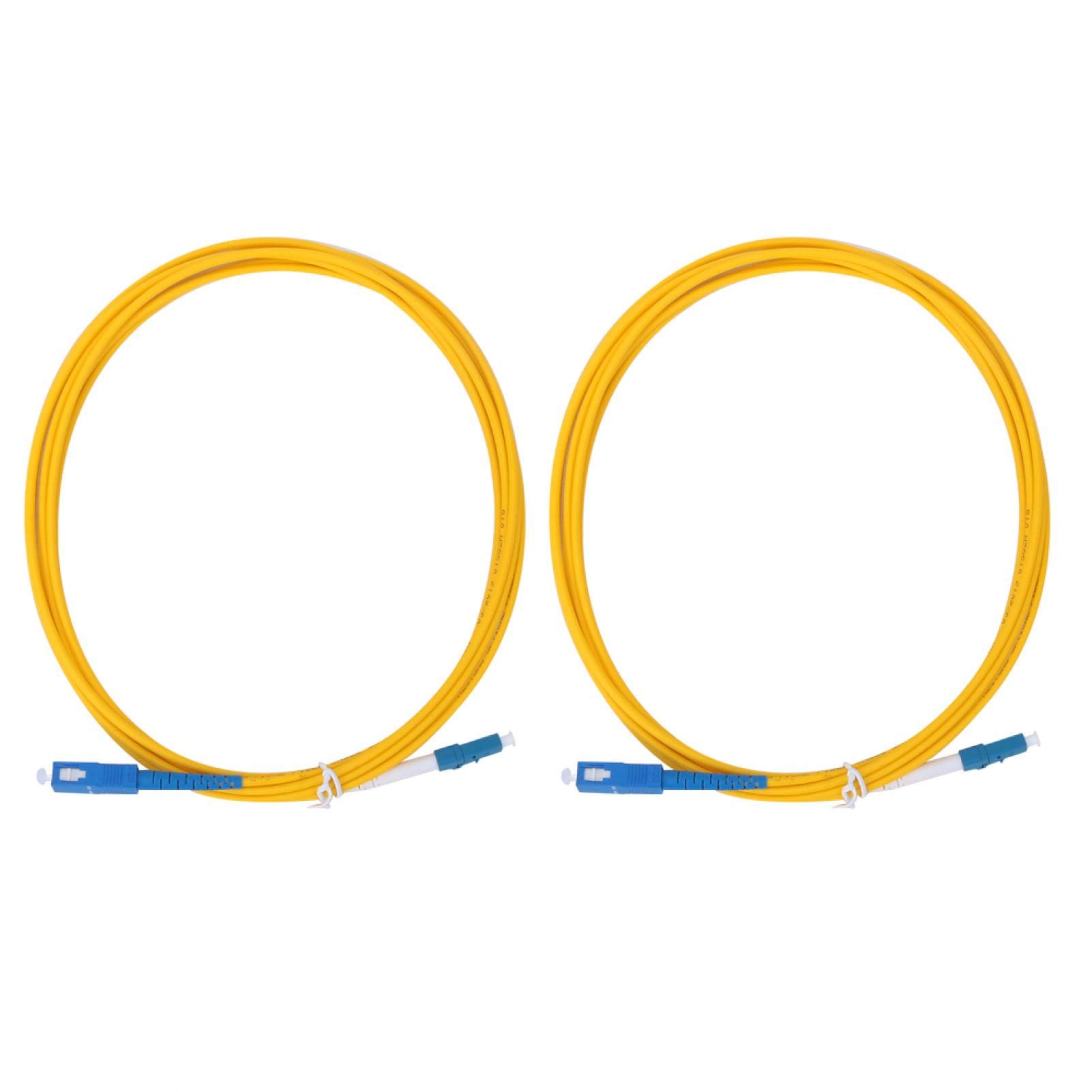 Fiber Patch Cable, 2pcs 3 Meters LC/UPC to SC/UPC Optical Fiber Patch Cable Cord Yellow