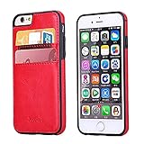 iPhone 6S Plus Case, iPhone 6 Plus Case, Joopapa iPhone 6/6S Plus Wallet Case, Leather Wallet Case back Cover with 2 Credit Card/ID Card Slots for Apple iPhone 6S Plus / iPhone 6 Plus (Red)