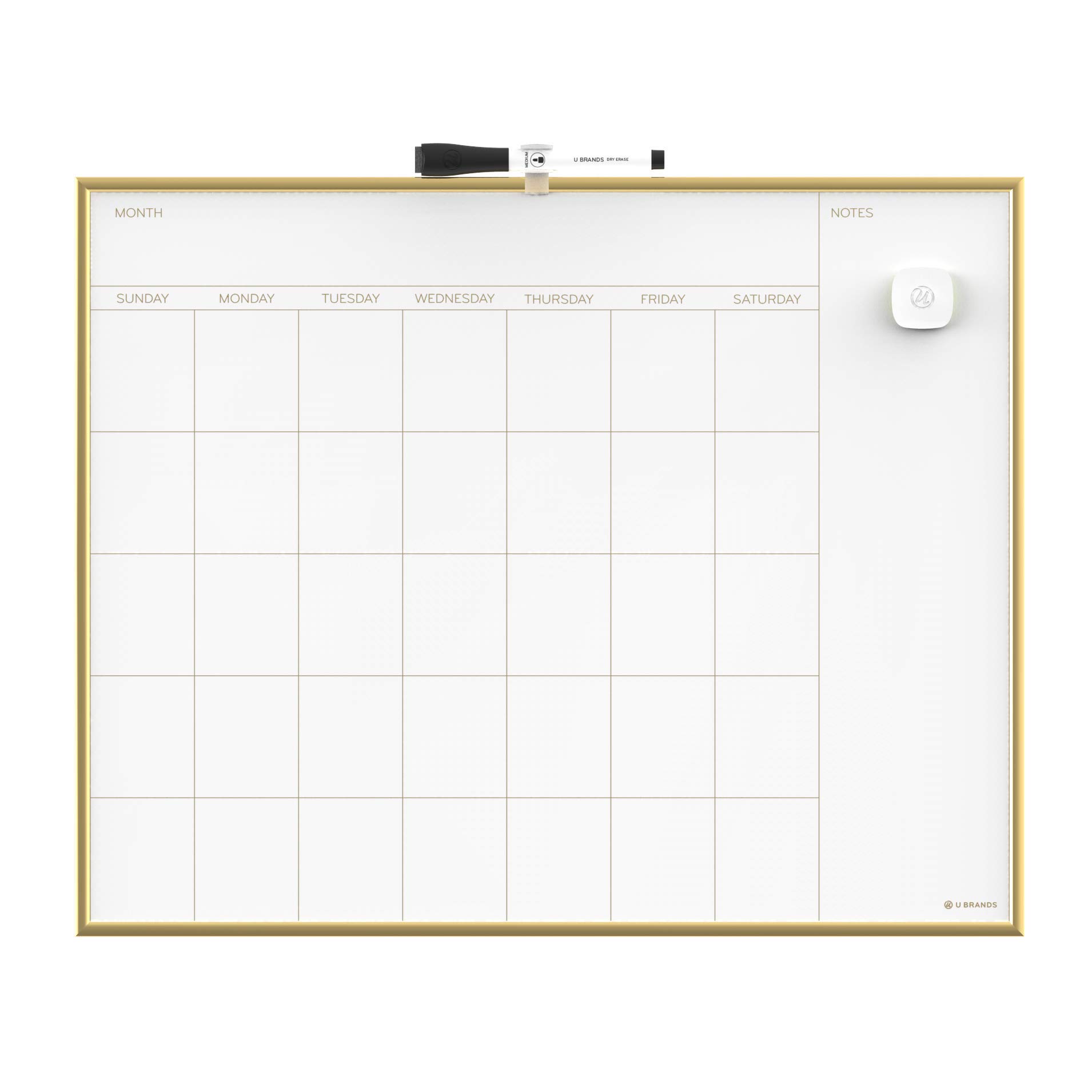U Brands Magnetic Monthly Calendar Dry Erase Board 20 X 16 Inches 