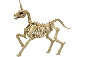 TNDCKP Halloween Skeleton Decorations, 3 Styles, Eagle, Fish, Unicorn Animals Skeletons, for Table Yard Lawn Party Props Décor (Unicorn)