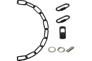 Arncmiv Pendant Light Fixture Chain,Heavy Duty Chain for Light Fixture,Black Ceiling Light Fixture Extra Lighting Chains (Black,56 inch)