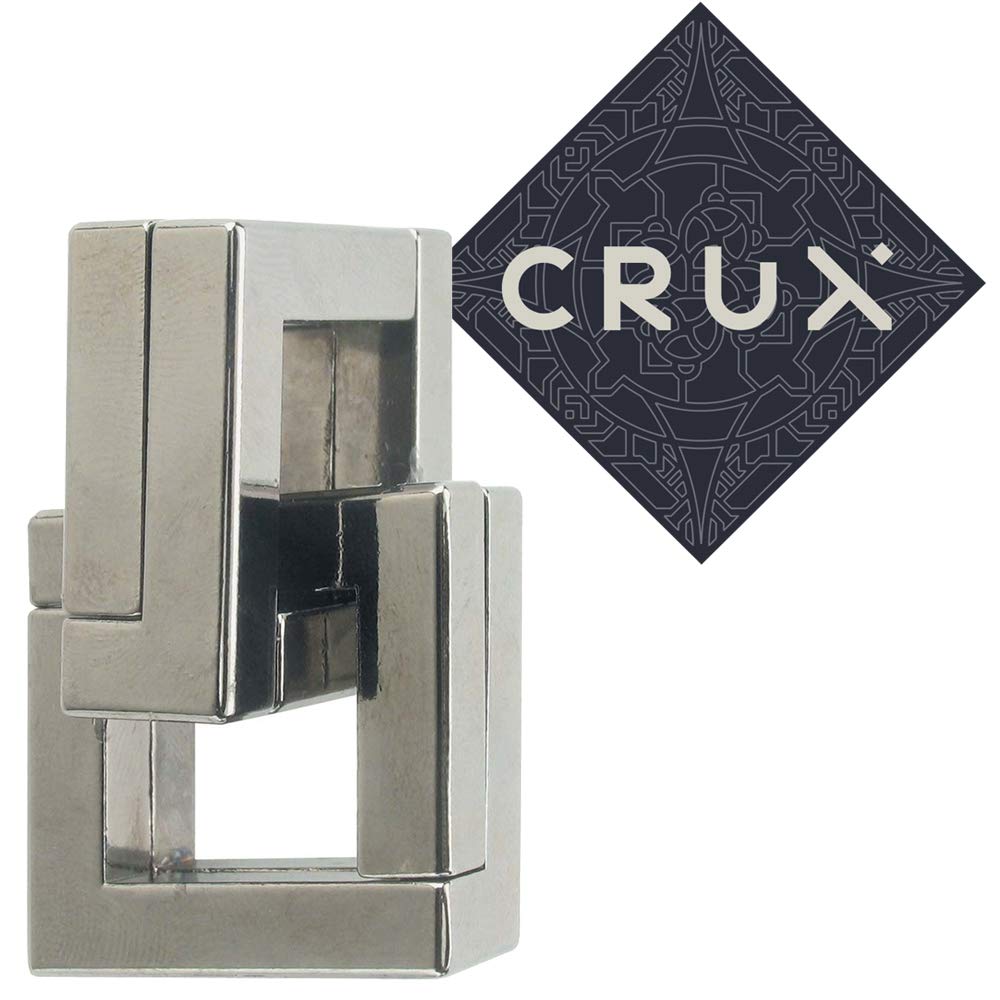 Hanayama Cast Quartet Puzzle - Level 6 of 6 - Grandmaster Difficulty - Includes Crux Sticker