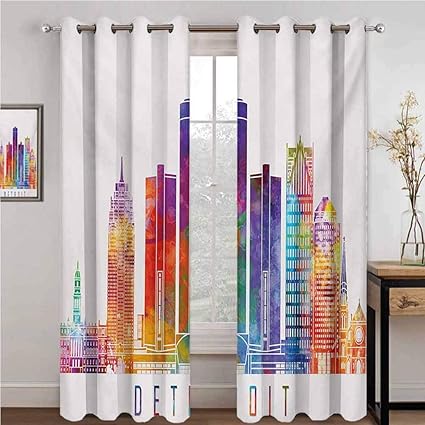 Detroit - Cortina aislada para sombreado, diseño abstracto con