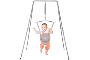 G TALECO GEAR Baby Jumper with Stand, Baby Jumpers and Bouncers, Baby Exerciser Suitable for 6-24 Months, Easy to Assemble & Store Jumper for Baby（Grey）