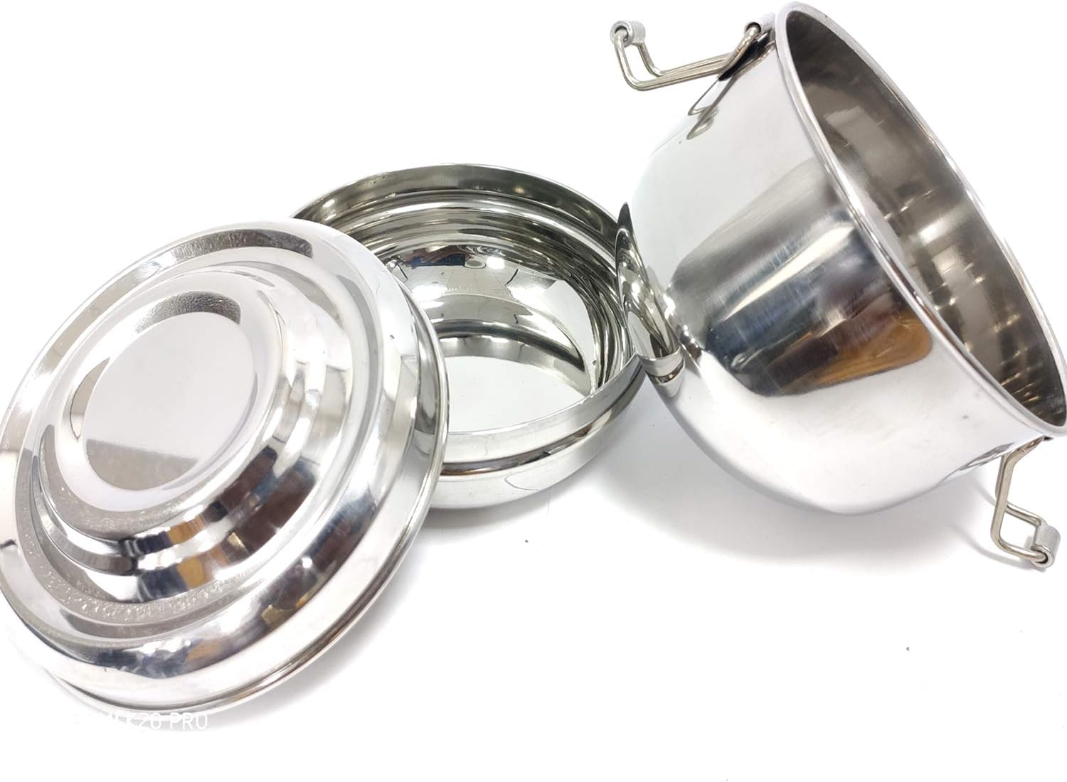 Khandekar Round Stainless Steel Lunch Box, Bento Box for Kids, Food Storage Container Tiffin Box with Lockable Clips - 550 ML (18.5 fl. oz)