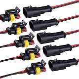 16 AWG 2 Pin Connector, 2 Wire Connector for Car, Truck, Boat, and Various Applications, Male and Female Wire Waterproof Connection (5 Kit)