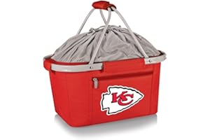 PICNIC TIME NFL Metro Shopping Basket - Insulated Picnic Basket - Collapsible Market Basket - Utility Tote Cooler Bag