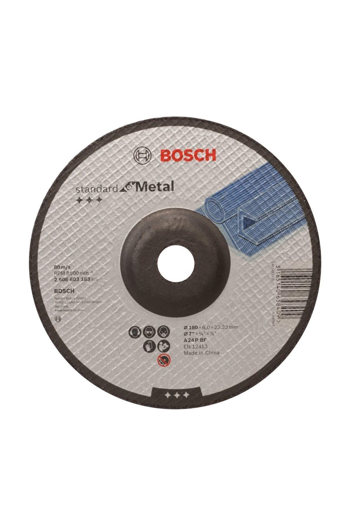 Bosch 1x PRO Metal Longlife Grinding Disc for Large Angle Grinder and Bore 22.23 mm (for Steel, Ø 180 mm, Professional Accessory Large Angle Grinder)