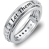 Lieditia Let Them Anxiety Ring 925 Sterling Silver Inspirational Hope Rings Let Them Jewelry Gift for Women