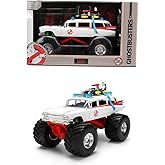 Jada Ghostbusters Ecto-1 Monster Truck Toys - Hollywood Rides Die-cast Vehicle, Opening Doors, 1:24 Scale, Ages 8+