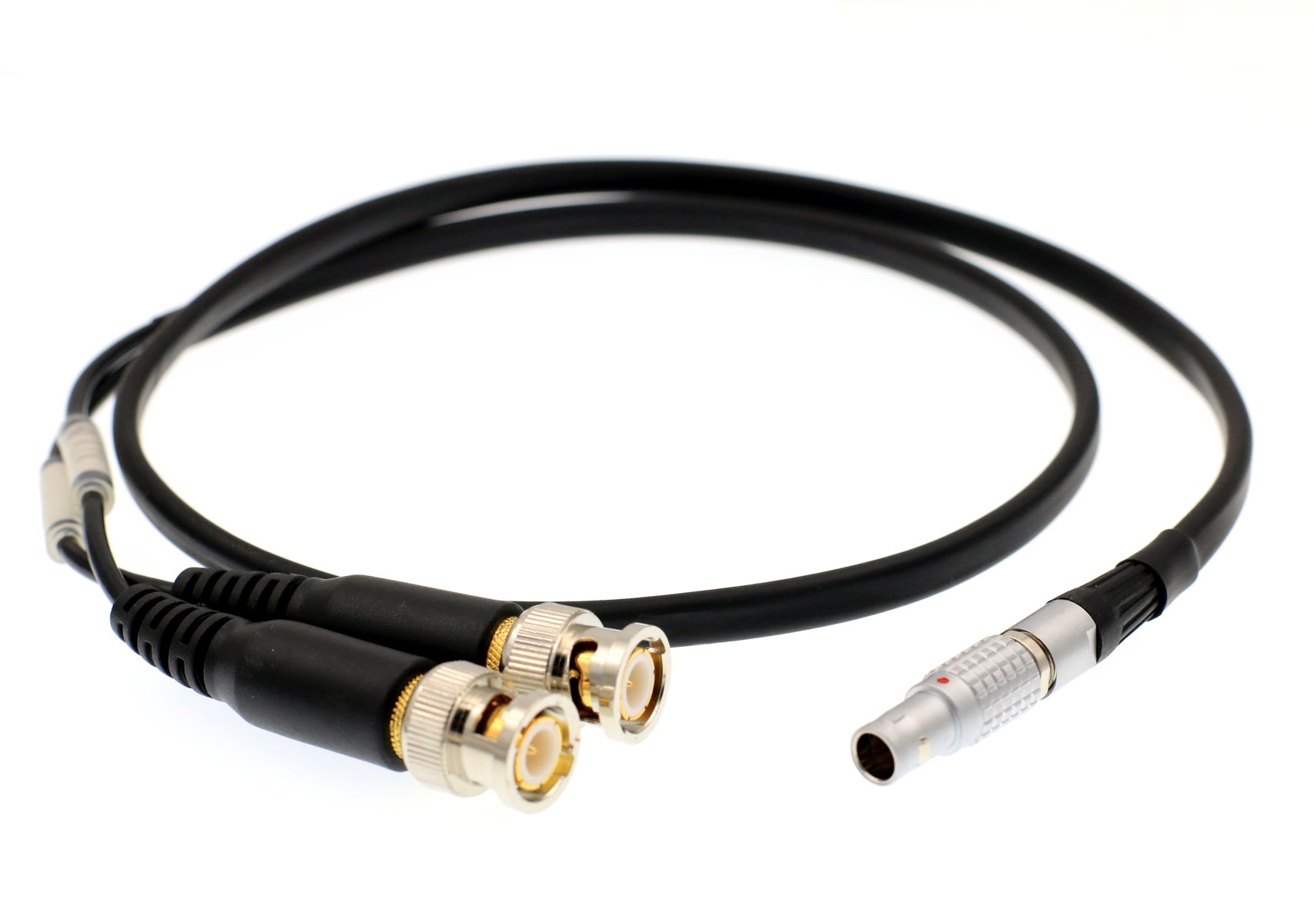 Eonvic 0B 5pin to BNC Cable for Jamming Time Code Into RED Dragon Cameras on a movie set.