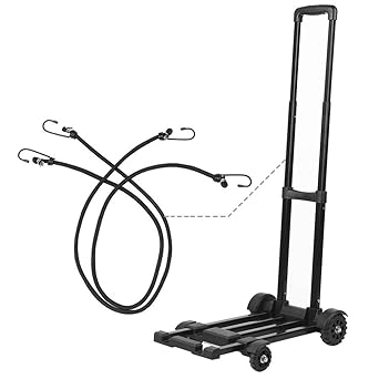 Tragbar Faltbar Hand Truck Trolley 4-wheels flach Gepäck legen mit Teleskop Edelstahl Dreifach Griff