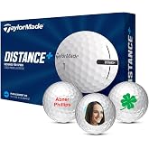 TaylorMade Distance+ Logo Personalized Custom Golf Balls (Set of 12)