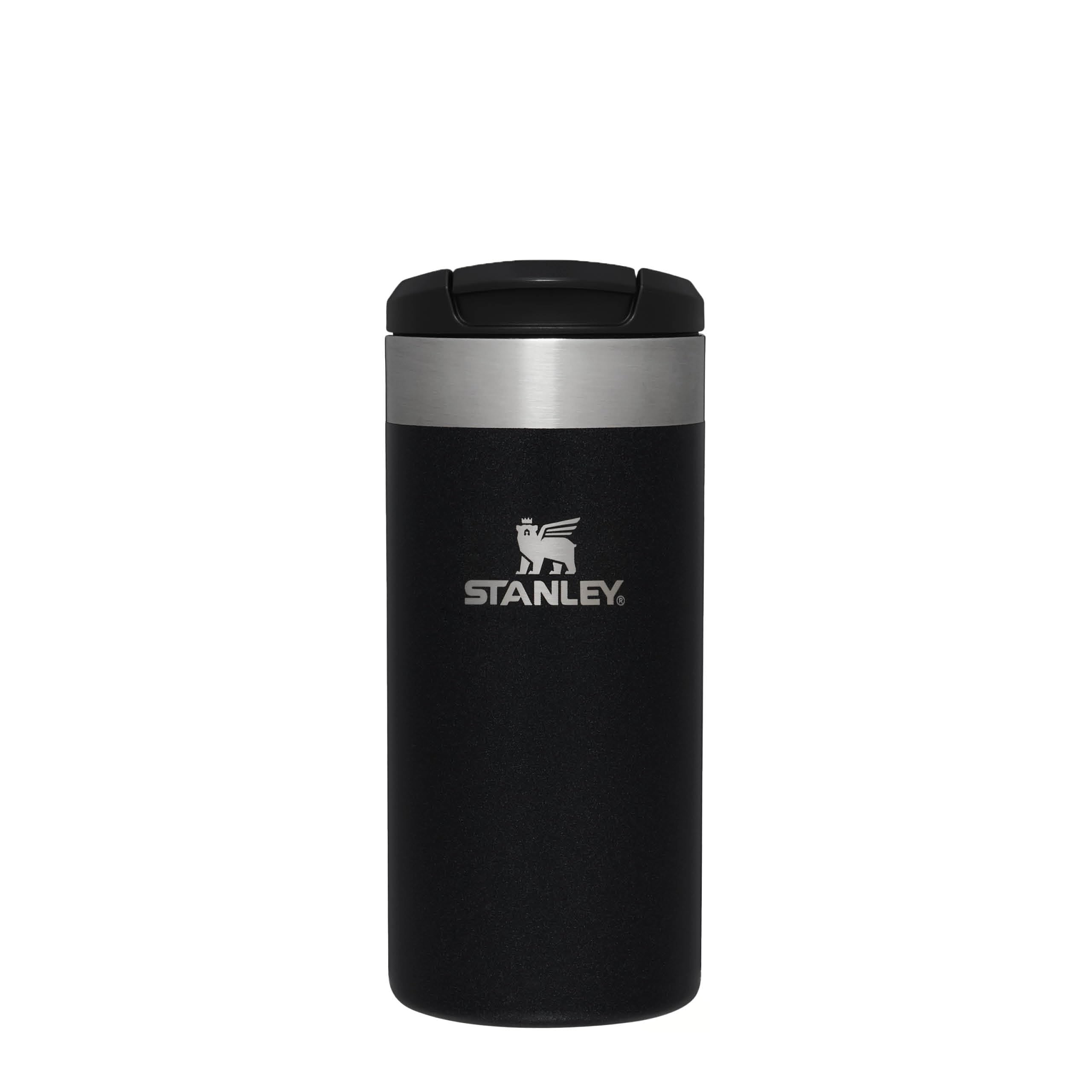 STANLEY 1913 Aerolight Transit Travel Mug 0.35L - Keeps 4 Hours Hot - 6 Hours Cold - Dishwasher Safe - Leakproof - Car Cup Holder Compatible - Insulated Coffee Cup - Black Metallic