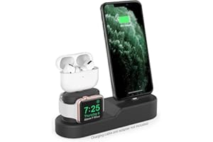 AhaStyle 3 in 1 Charging Stand Dock Silicone Compatible with Apple Watch, AirPods Pro 2/AirPods Pro/AirPods 3 & 2 & 1 and All