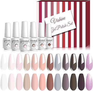 Vernis Gel Semi Permanent Vishine Lot De 12 Couleurs Gris Nu Vernis A Ongle Gel Polish Soak Off Manucure Led Uv Vernis Nail Art Pour Ongle C001 Amazon Fr Beaute Et Parfum