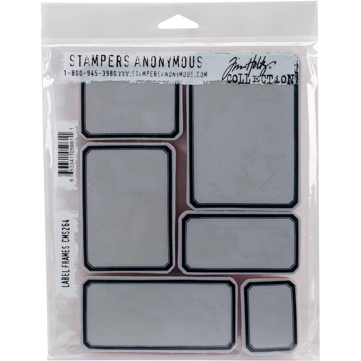 Stampers Anonymous Tim Holtz Cling Stamps 7-Inch x 8.5-Inch-Label Frames