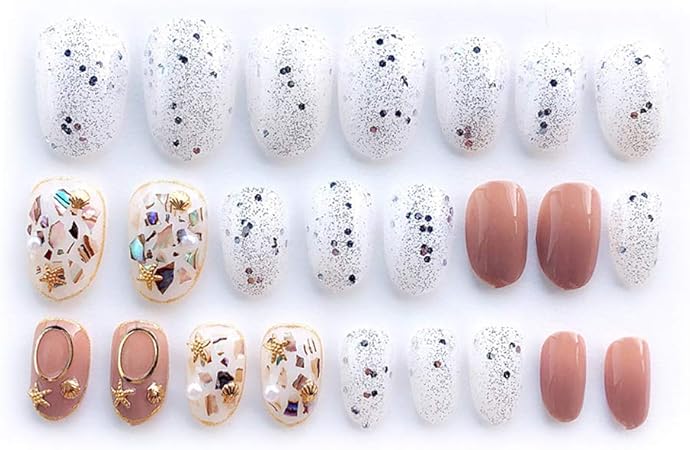 Meikong Mode 24pcs Set Photothérapie Ongles Acrylique Faux