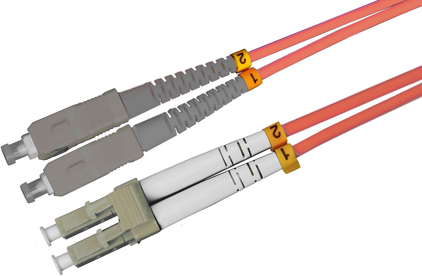 Fibre Optic Cable - 10 Metre OM2 LC to SC Male Duplex 50/125 Patch Cable - 10m Fibre Optic Cable - Image 3