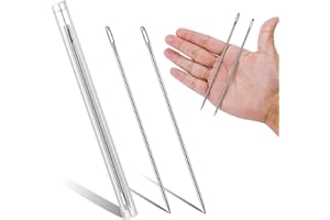 JUPEAN 2 Pcs Large Sewing Needle 6" Upholstery Needles for Hand Sewing Embroidery Needles Tapestry Needle with Storage Tube for Stitching and Crafting