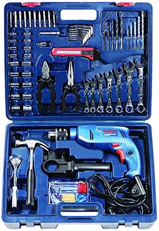 Bosch Mechanic Kit Gsb 550 Watt Impact Drill Kit Blue 122 Pieces