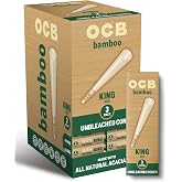 OCB Bamboo Unbleached Pre-Rolled Rolling Paper Cones King (109mm) Size - 3 Cones